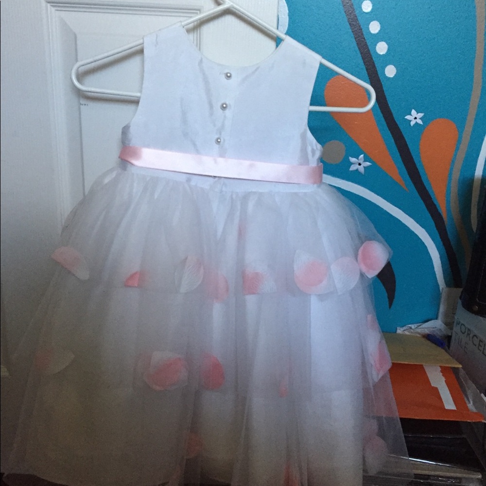 Kids flower girl dress with basket and silk petals - Picture 2 of 3